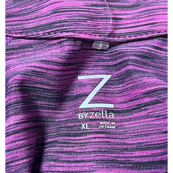 Z by Zella purple and black space dye zip front mock neck track jacket XL - Picture 7 of 9